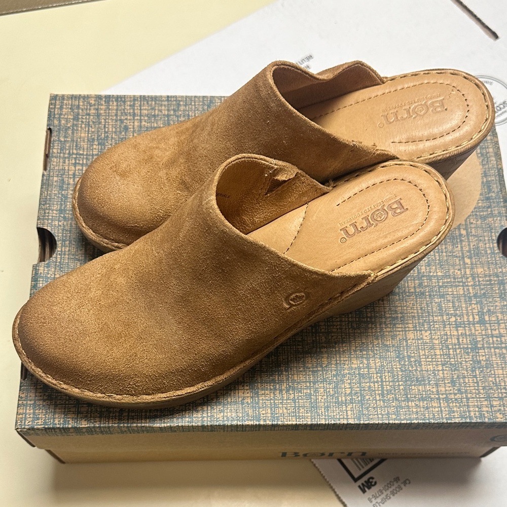 Born Natalie Suede Mule Clog in Tan